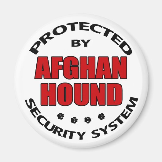 Aimant Sécurité hound afghane (Devant)
