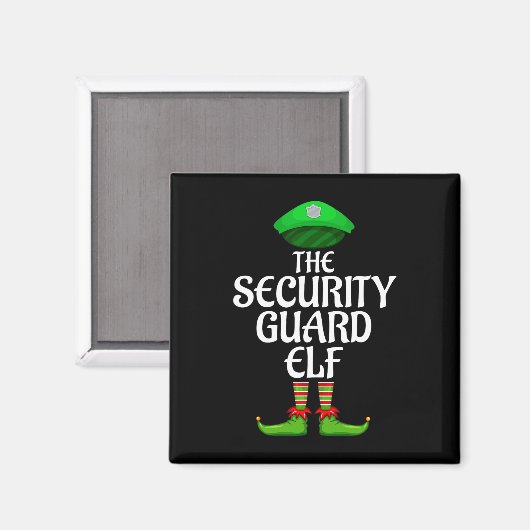 Aimant Security Guard Elf Matching Family Group Christmas (Recto/Verso)