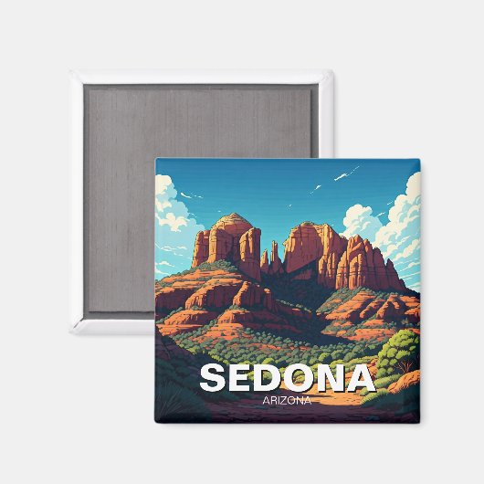 Aimant Sedona Arizona Travel Red Rocks (Recto/Verso)