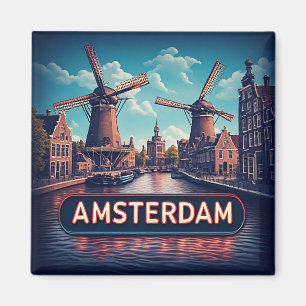Aimant 🧲 Séjour à Amsterdam Mémoire Pays-Bas 🌆