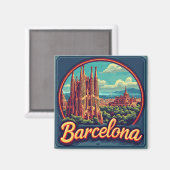 Aimant 🧲 Séjour à Barcelone Mémoire Espagne 🌴 (Recto/Verso)