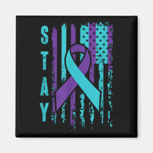Aimant Séjour _ Turquoise & Violet Ruban Usa Indicate