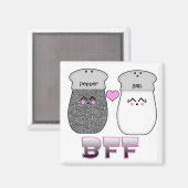 Aimant Sel et Poivre BFF mignons (Recto/Verso)
