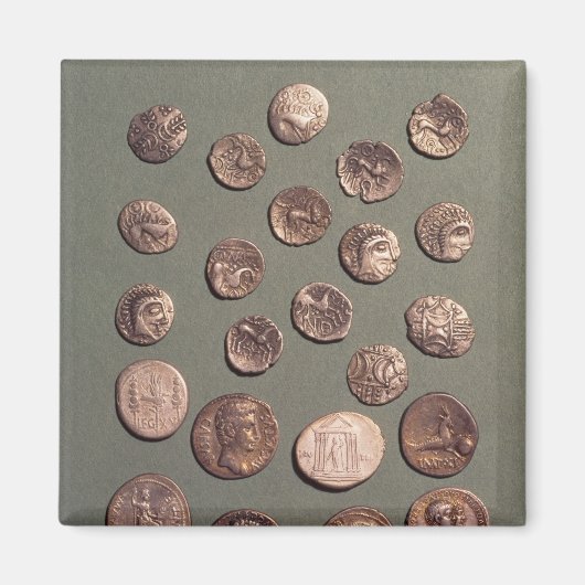 Aimant Sélection de pièces celtes et romaines trouvées (Devant)