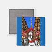 Aimant Selfie de Basset Hound (Recto/Verso)