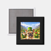 Aimant selfie drôle de Saint-Patrick avec un bouledogue f (Recto/Verso)