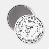 Aimant Selle vintage Ferme de savon Noir & Blanc (Recto/Verso)