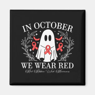 Aimant Semaine du ruban rouge fantôme en octobre, nous po