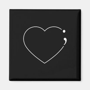 Aimant Semicolon cardiaque - Sensibilisation à la santé m