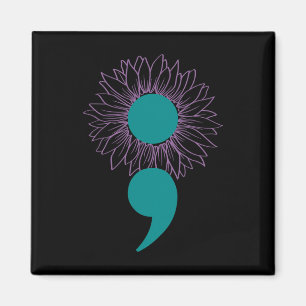 Aimant Semicolon de tournesol Sensibilisation au suicide 