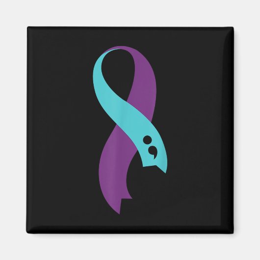 Aimant Semicolon du ruban pourpre turquoise Prévention du (Devant)