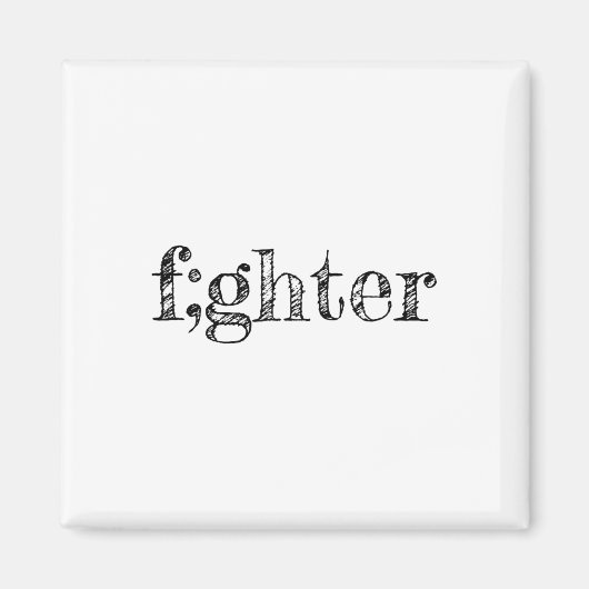 Aimant Semicolon pour soutenir la sensibilisation à la dé (Devant)