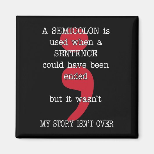 Aimant Semicolon Prévention du suicide Sensibilisation Mo (Devant)