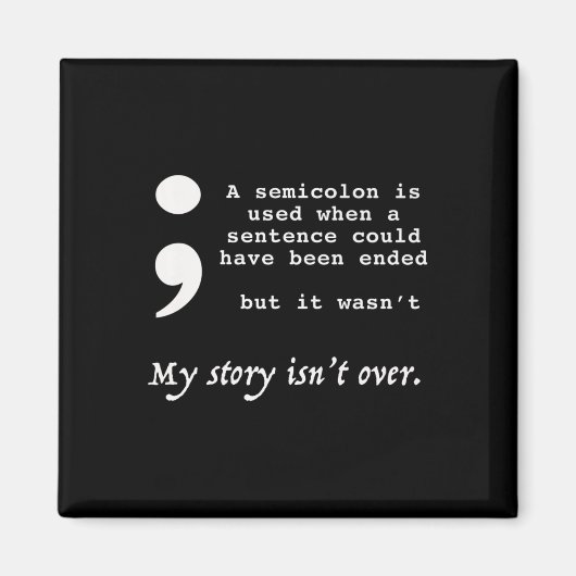 Aimant Semicolon Sensibilisation à la prévention du suici (Devant)