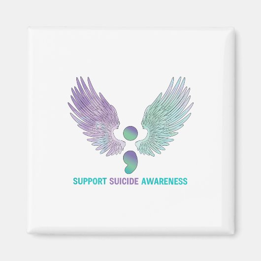 Aimant Semicolon Wings Support Suicide Sensibilisation Tu (Devant)