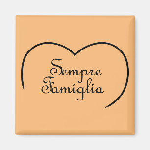 Aimant Sempre Famiglia Italien "Toujours Famille" Coeur
