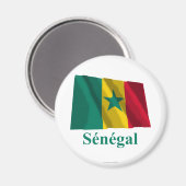 Aimant Sénégal Drapeau avec nom en français (Recto/Verso)