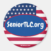 Aimant SeniorTLC.org Patriotique (Devant)