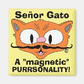 Aimant Señor Gato - A magnetic purrsonality! funny cat (Devant)