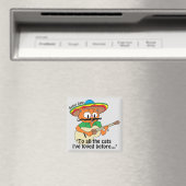 Aimant Señor Gato Cartoon Cat Playing Guitar Singing (In Situ (Lave-vaisselle))