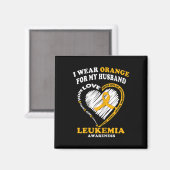Aimant Sensibilisation à la leucémie - Je porte l'orange  (Recto/Verso)