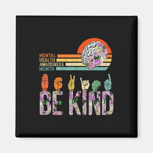 Aimant Sensibilisation à la santé mentale ASL Be Genre Th (Devant)