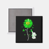 Aimant Sensibilisation à la santé mentale Tournesol Vert (Recto/Verso)