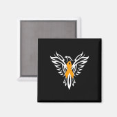 Aimant Sensibilisation à la sclérose Orange Ruban Phoenix (Recto/Verso)