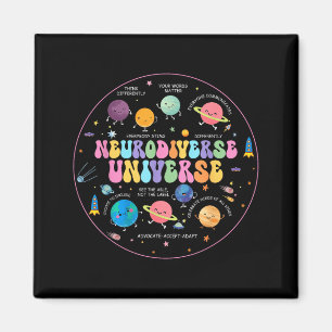 Aimant Sensibilisation à l'autisme univers neurodiverse i