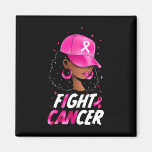 Aimant Sensibilisation au cancer Black Women Warrior Rose