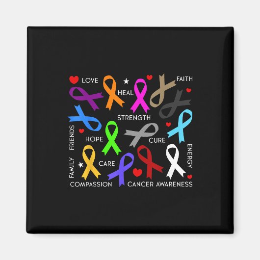 Aimant Sensibilisation au cancer - Combattre les rubans c (Devant)