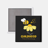 Aimant Sensibilisation au cancer de l'enfant Ruban d'abei (Recto/Verso)