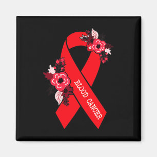 Aimant Sensibilisation au cancer du sang Ruban rouge flor