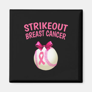 Aimant Sensibilisation au cancer du sein - Baseball rose
