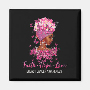 Aimant Sensibilisation au cancer du sein Faith Hope Love