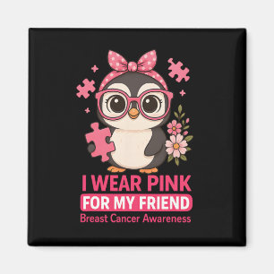 Aimant Sensibilisation au cancer du sein Je porte le rose