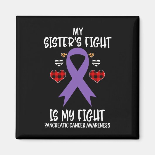 Aimant Sensibilisation au cancer pancréatique Mon combat  (Devant)