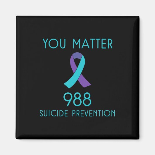 Aimant Sensibilisation au suicide - 988 - Prévention du s (Devant)