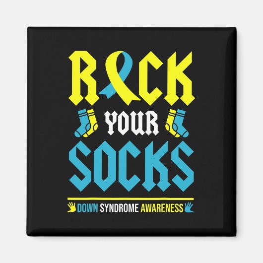 Aimant Sensibilisation au syndrome de Down Rocher vos cha (Devant)