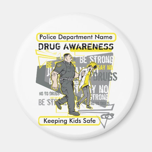 Aimant Sensibilisation aux drogues de la police (Devant)