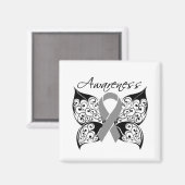 Aimant Sensibilisation aux papillons de tatouage - Cancer (Recto/Verso)