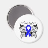 Aimant Sensibilisation aux papillons de tatouage - Cancer (Recto/Verso)