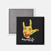 Aimant Sensibilisation aux sourds ASL Langue des signes S (Recto/Verso)