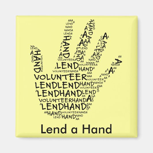 Aimant Sensibilisation des bénévoles : Prêter une main ai (Devant)