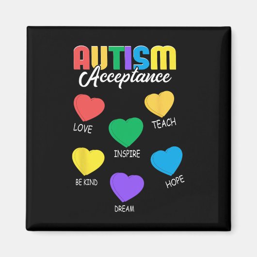 Aimant Sensibilisation sur l'autisme Acceptation Coeur Ho (Devant)