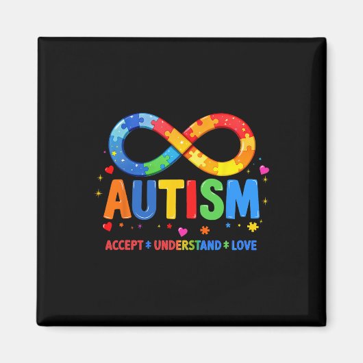 Aimant Sensibilisation sur l'autisme Accepter Comprendre  (Devant)