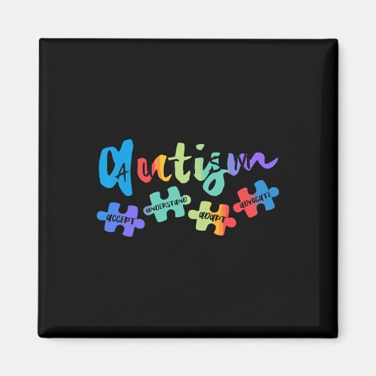 Aimant Sensibilisation sur l'autisme Accepter Comprendre  (Devant)