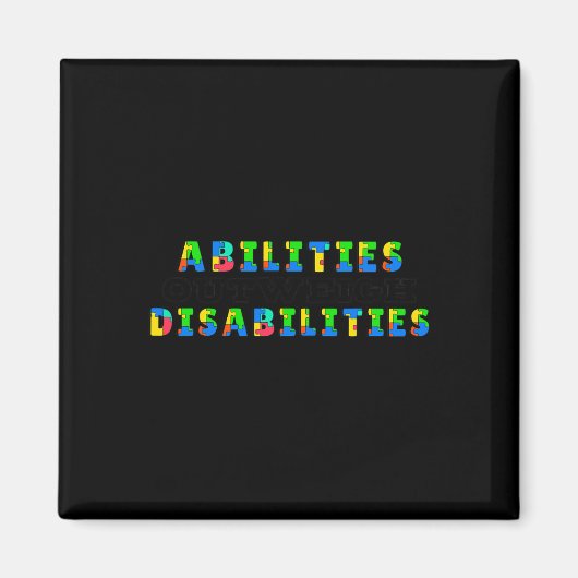 Aimant Sensibilisation sur l'autisme - Capacités supérieu (Devant)