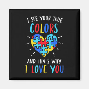 Aimant Sensibilisation sur l'autisme Coeur Je Vois Vos Vr