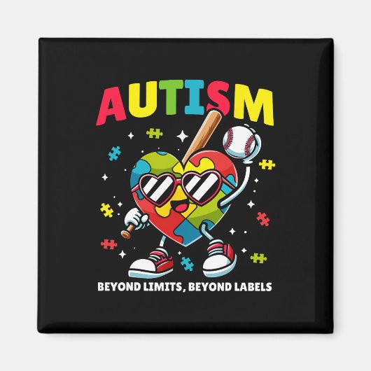 Aimant Sensibilisation sur l'autisme de baseball Puzzle c (Devant)